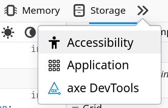 Accessibility tab in the Developer tool in Firefox